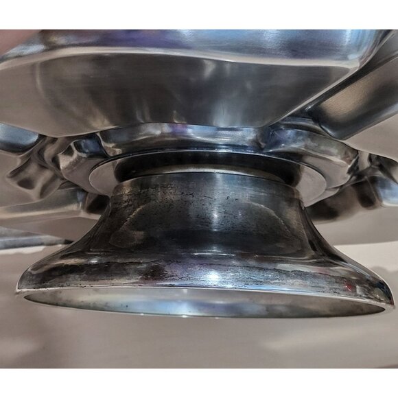 Vintage Silver Plated Lazy Susan Serving Platter 19" Turn Table Vegetable Dip C - Picture 10 of 13